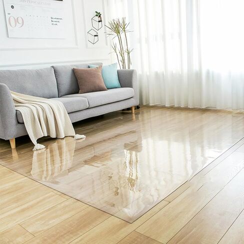 Clear PVC Floor Protector Mat 2mm Thick Multi Purpose Desk Chair Mat for Home and Office Transparent Hard Floor Covering Protects Wooden Floors Large Size in Saudi Arabia