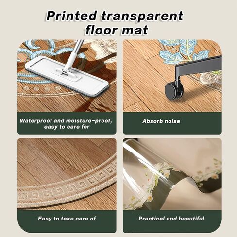 Clear Round Chair Mat for Hard Floors Large Size Transparent Floor Protector for Wood Office Chairs Carpeted Floors Protection Rolling Chairs Mat in Saudi Arabia