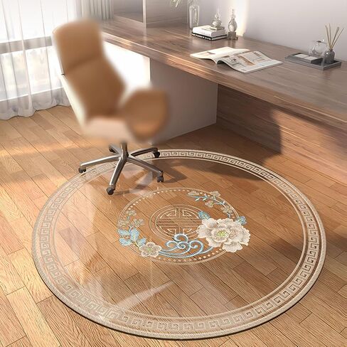 Clear Round Chair Mat for Hard Floors Large Size Transparent Floor Protector for Wood Office Chairs Carpeted Floors Protection Rolling Chairs Mat in Saudi Arabia