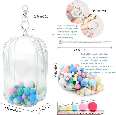 Clear Doll Case with Keychain, 19cm Waterproof Display Storage Bag for Blind Box Figures & Collectibles - Dustproof PVC Protective Cover (7.5×4.2inch) (Transparent) in Saudi Arabia