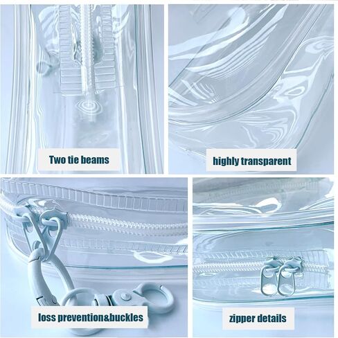 Clear Doll Case with Keychain, 19cm Waterproof Display Storage Bag for Blind Box Figures & Collectibles - Dustproof PVC Protective Cover (7.5×4.2inch) (Transparent) in Saudi Arabia