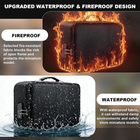 80 Slot Fireproof Miniature Carrying Case with Lock, Waterproof Hard Shell Miniatures Storage Case, Portable Figure Storage Box for Large Miniatures in Saudi Arabia