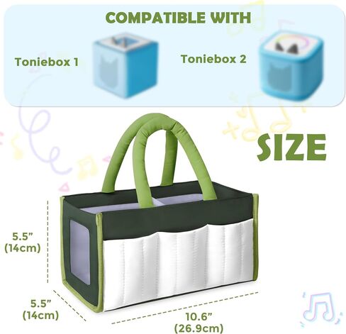 حقيبة حمل LoDrid متوافقة مع Tonie Box 2/1، حقيبة حمل منتفخة خفيفة الوزن مع مقبض لمشغل الصوت والأشكال والشواحن والإكسسوارات، باللون الوردي، حقيبة فقط (تصميم براءة اختراع) in Saudi Arabia