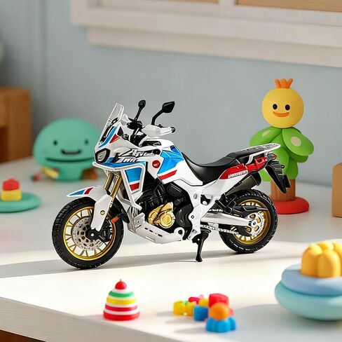 متوافق مع موديل الدراجة النارية Honda 1:18 - دراجة نارية صغيرة بيضاء أنيقة للطرق الوعرة، مثالية لديكور المنزل والمكتب، وتزيين سطح المكتب، وعرض رف الكتب. in Saudi Arabia