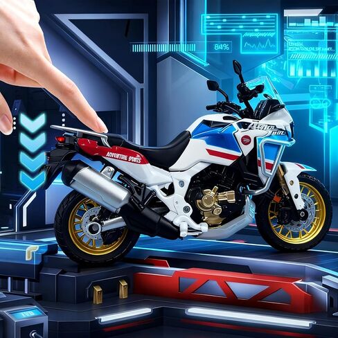 متوافق مع موديل الدراجة النارية Honda 1:18 - دراجة نارية صغيرة بيضاء أنيقة للطرق الوعرة، مثالية لديكور المنزل والمكتب، وتزيين سطح المكتب، وعرض رف الكتب. in Saudi Arabia