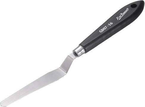 HARFINGTON Palette Knife Painting Tool 8.54" Stainless Steel Pointed Blade Spatula Painting Pallet Knife with Hole Design Beech Wood Handle for Oil Acrylic Canvas, Black/Silver in Saudi Arabia
