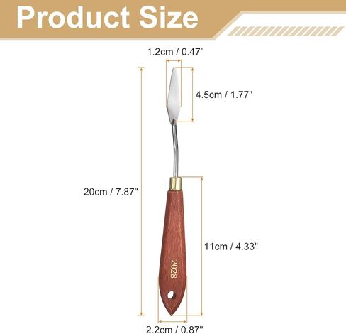 HARFINGTON Palette Knife Painting Tool 1.77" x 0.47" Stainless Steel Teardrop Blade 7.87" Length Spatula Painting Pallet Knives with Hole Beech Wood Handle for Oil Acrylic Canvas, Red/Silver in Saudi Arabia