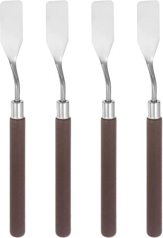 HARFINGTON 4pcs No.1 Palette Knives 16mm Width Stainless Steel Flat Spatula Painting Pallet Knife with Wood Handle for Oil Acrylic Canvas Mixing Spreading in Saudi Arabia