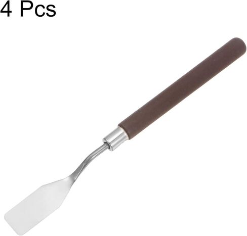 HARFINGTON 4pcs No.1 Palette Knives 16mm Width Stainless Steel Flat Spatula Painting Pallet Knife with Wood Handle for Oil Acrylic Canvas Mixing Spreading in Saudi Arabia