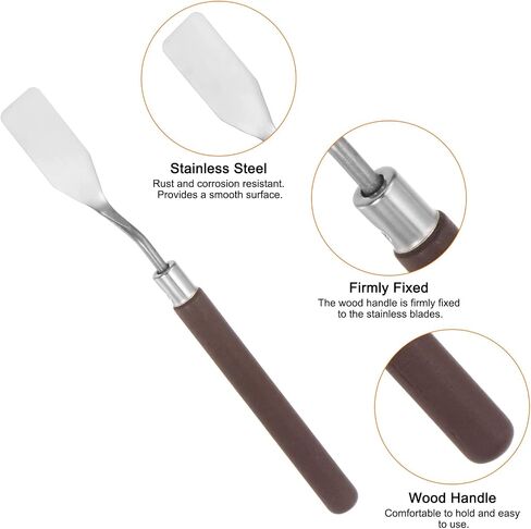 HARFINGTON 4pcs No.1 Palette Knives 16mm Width Stainless Steel Flat Spatula Painting Pallet Knife with Wood Handle for Oil Acrylic Canvas Mixing Spreading in Saudi Arabia