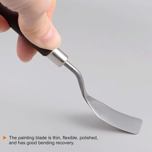 HARFINGTON 4pcs No.1 Palette Knives 16mm Width Stainless Steel Flat Spatula Painting Pallet Knife with Wood Handle for Oil Acrylic Canvas Mixing Spreading in Saudi Arabia
