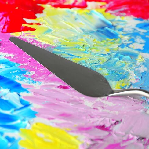 HARFINGTON قطعتان من سكاكين لوحة الرسم رقم 1 من الفولاذ المقاوم للصدأ وسكين ملعقة مدببة مع مقبض من خشب الزان لخلط طلاء الأكريليك الزيتي in Saudi Arabia