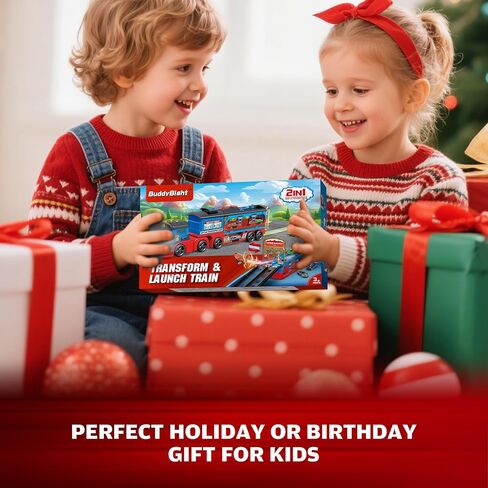 Train Set for Toddlers, Carrier Toy Truck w/54 Inch Foldable Race Track, 12 Die Cast Car Toys for Ages 2-4, Train Toy Semi Truck w/Light & Sound, Kids' Play Cars & Race Cars Trains Gift for Boys Girls in Kuwait