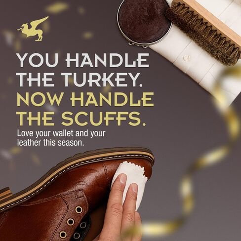 GRIFFIN Travel Shoe Shine Kit - Includes Black Shoe Polish, Brown Shoe Polish, Sponge Applicators, Shoe Shine Cloth, and Shoe Shine Brush - Made in the USA in Saudi Arabia