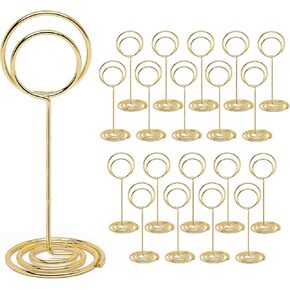 20 قطعة من حاملات أرقام الطاولة، حامل بطاقات المكان، حاملات لافتات الطاولة لحفلات الزفاف وحفلات التخرج وحفلات الاستقبال والمطاعم والمنزل والصور والمكاتب (ذهبي، 3.35 بوصة) in Kuwait