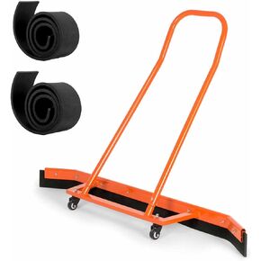 Tennis Court Wiper Broom, Aluminium Alloy Sport Basketbal Court Squeegee with Wheels, Commercial Floor Squeegee with Additional 2 EVA Foam Blade, for Hard or Concrete Tile Floor, Orange in Saudi Arabia