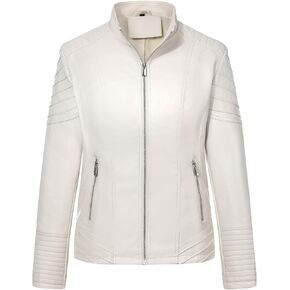 Geschallino Women's Faux Leather Jacket Plus Size Motorcycle Biker Clothes Outfits Short Fashion PU Coat (1X-5X) in Kuwait