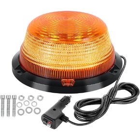 ريجيدون 6.3 بوصة LED ضوء الطوارئ القوية، 12 فولت - 24 فولت العنبر 90 LED تحذير السلامة وامض أضواء منارة مع سلك مغناطيسي و 9 قدم لشاحنة مركبة رافعة شوكية جرار عربات الغولف سيارة حافلة in Kuwait