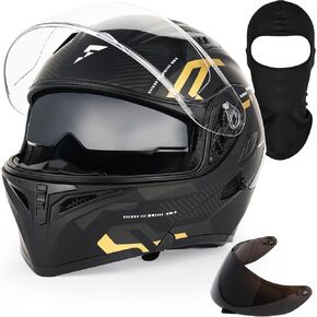 Modular Motorcycle Helmet | Black Medium Large XL | Extra Tinted Visor + Ski Mask | DOT Approved Full Face Flip Up | Dual Visor for Men & Women in Saudi Arabia