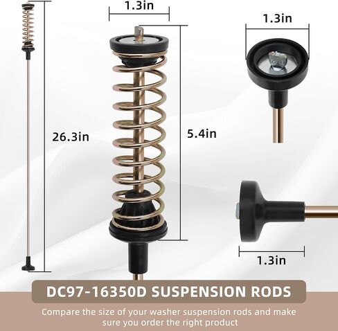 ترقية WA50R5200AW/US، WA50R5400AV/US WA45H7000AW/A2 WA422PRHDWR/AA قضبان تعليق الغسالة مناسبة لـ Sam-sung WA45H7200AW WA45N3050AW WA400PJHDWR، تحل محل DC97-16350U DC97-16350T من أجزاء AMI in Saudi Arabia
