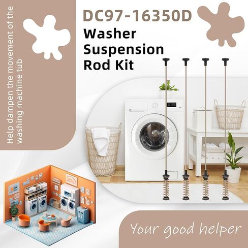 ترقية WA50R5200AW/US، WA50R5400AV/US WA45H7000AW/A2 WA422PRHDWR/AA قضبان تعليق الغسالة مناسبة لـ Sam-sung WA45H7200AW WA45N3050AW WA400PJHDWR، تحل محل DC97-16350U DC97-16350T من أجزاء AMI in Saudi Arabia