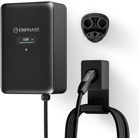 شاحن انفاس IQ EV 2 | شاحن ذكي مستوى 2 48 أمبير (حتى 11.5 كيلووات، 240 فولت) | واي فاي + بلوتوث | سلكي | معتمد من UL | كابل 25 قدم | J1772 | داخلي/خارجي in Kuwait