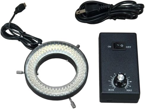 OMAX 96 LED Focused Bright Shadow Less Ring Light with Light Control Box for Stereo Microscopes in Kuwait