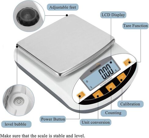 High-Precision Electronic Balance Scale, Precision Digital Scale, Maximum Weighing: 5kg/ Accuracy: 0.01g/ Repeatability (≤g)/ Maximum Allowable Error (≤g): ±0.03g, for Schools in Saudi Arabia