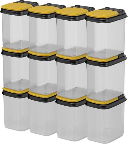 Buddeez Multi-Purpose Hardware Storage Bins Bits and Bolts Small Storage Containers, Hardware Organizers, Clear Containers With Blue Stackable Lids, Bolt and Screw Organizer (1 Quart - 12 Pack) in Saudi Arabia