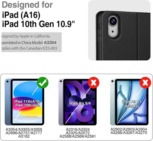 حافظة Antbox iPad الجيل العاشر مقاس 10.9 بوصة 2022 مع حامل أقلام Apple المدمج ووظيفة النوم/الاستيقاظ التلقائي وغطاء ذكي من جلد البولي يوريثان لجهاز iPad الجيل العاشر (10.9 بوصة) (أحمر) in Kuwait