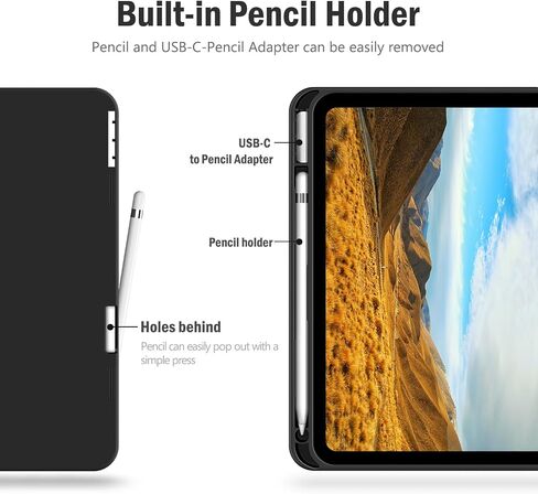 حافظة Antbox iPad الجيل العاشر مقاس 10.9 بوصة 2022 مع حامل أقلام Apple المدمج ووظيفة النوم/الاستيقاظ التلقائي وغطاء ذكي من جلد البولي يوريثان لجهاز iPad الجيل العاشر (10.9 بوصة) (أحمر) in Kuwait