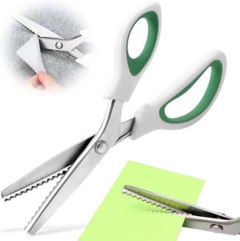 Green Pinking Shears for Fabric Cutting Sewing Scissors,Professional Handheld Dressmaking in Saudi Arabia