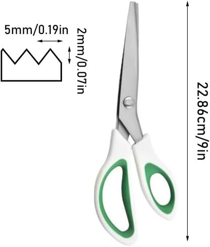 Green Pinking Shears for Fabric Cutting Sewing Scissors,Professional Handheld Dressmaking in Saudi Arabia