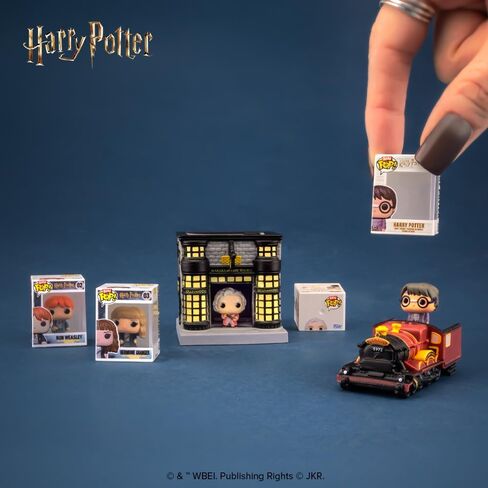 Funko Pop! Starter Set: Harry Potter Bitty Bundle Pack - 6 Pack - Harry Potter, Ron Weasley, Hermione Granger, Bitty Ride Hogwarts Express, and Bitty Town Garrick Ollivander's Wand Shop - Gift Idea in Saudi Arabia