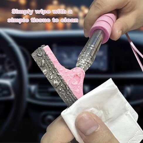 mini Window Squeegee, 38-inch Mirror Squeegee, Retractable Long Handle Cleaning Tool, Retractable Wiper, All-Purpose Car Cleaning Tool Universal Car Accessories for Rainy Foggy Weather (Blue) in Saudi Arabia