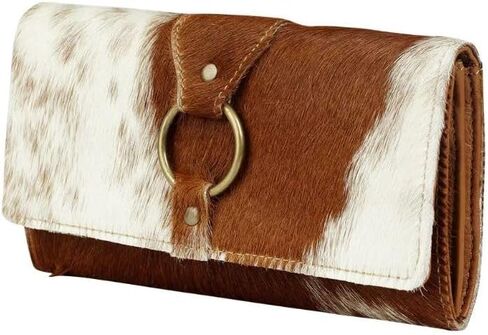 Myra Bag Cookie Crunch Leather And Cowhide Wallet Lightweight,Spacious Upcycled Cowhide & Leather S-2715 in Saudi Arabia