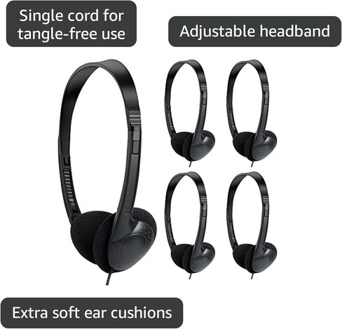 YFSFQS Kids Headphones Bulk 30 Pack for School Students Children Teen Boys Girls, Wholesale Disposable Headphones for Classroom Earphones (Black) in Saudi Arabia