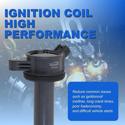 UF486 High-Performance Ignition Coil Pack and Iridium Spark Plugs Set of 6 for 3.0L V6 Engines - Compatible with Ford Fusion, Mercury Milan, Mazda Tribute, Lincoln Zephyr (UF486+Spark Plugs) in Kuwait
