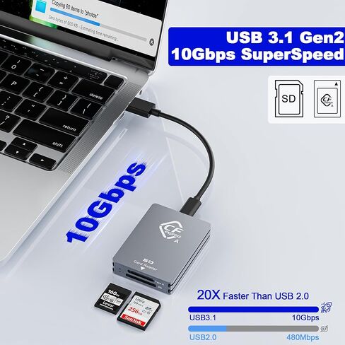USB C 7 in 1 SD Card Reader Multi Memory Card Reader, USB C 3.1 Card Hub Adapter 5Gbps Read 5 Cards Simultaneously, CF Card Reader Supports SD/TF/XD/SDHC/SDXC/Micro SD/MMC/Micro SDXC/MS Pro Duo/CF in Saudi Arabia