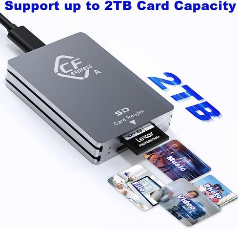 USB C 7 in 1 SD Card Reader Multi Memory Card Reader, USB C 3.1 Card Hub Adapter 5Gbps Read 5 Cards Simultaneously, CF Card Reader Supports SD/TF/XD/SDHC/SDXC/Micro SD/MMC/Micro SDXC/MS Pro Duo/CF in Saudi Arabia