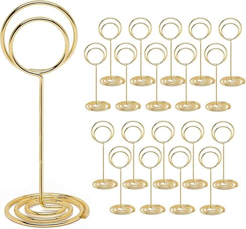 20 قطعة من حاملات أرقام الطاولة، حامل بطاقات المكان، حاملات لافتات الطاولة لحفلات الزفاف وحفلات التخرج وحفلات الاستقبال والمطاعم والمنزل والصور والمكاتب (ذهبي، 3.35 بوصة) in Kuwait