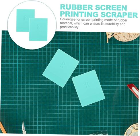 2pcs Rubber Screen Printing Squeegee Wear Resistant Flat Ink Scraper for Textile Hand Printing and Machine Use Easy Carry and Replace in Saudi Arabia