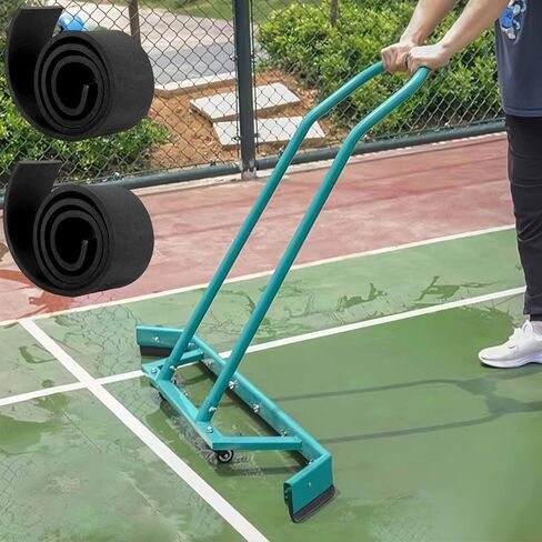 Floor Squeegee, Aluminium Alloy Sport Tennis Court Wiper with Wheels, Professional Squeegees Floor Water Remover with Additional 2 EVA Foam Blade, for Hard or Concrete Tile Floor, Green in Saudi Arabia