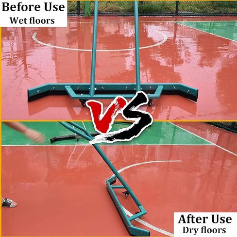 Floor Squeegee, Aluminium Alloy Sport Tennis Court Wiper with Wheels, Professional Squeegees Floor Water Remover with Additional 2 EVA Foam Blade, for Hard or Concrete Tile Floor, Green in Saudi Arabia