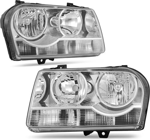 مجموعة المصابيح الأمامية AUTOSAVER88 متوافقة مع 2007-2011 Honda CRV CR-V، غطاء أمامي من الكروم مع عاكس كهرماني (جانب السائق والراكب) in Kuwait