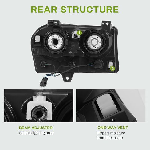 مجموعة المصابيح الأمامية AUTOSAVER88 متوافقة مع 2007-2011 Honda CRV CR-V، غطاء أمامي من الكروم مع عاكس كهرماني (جانب السائق والراكب) in Kuwait