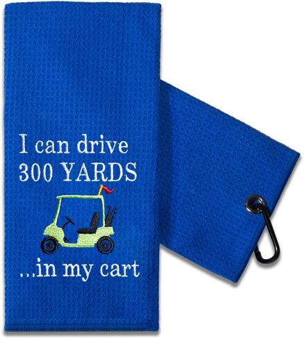 TOUNER Funny Golf Towel Gift for Dad, Retirement Gifts for Men Golfer, Funny Golf Towel for Men, Embroidered Golf Towels for Golf Bags with Clip (Life is Always Good On The Golf Course) in Kuwait