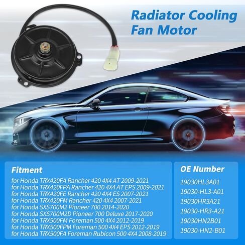 ACROPIX Radiator Cooling Fan Motor for Honda TRX420FE TRX420FM Rancher 420 4X4 07-21, for Honda SXS700M2 SXS700M2D Pioneer 700 14-20 Quiet Engine Radiator Fan Motor No.19030-HL3-A01 1 Pc in Saudi Arabia