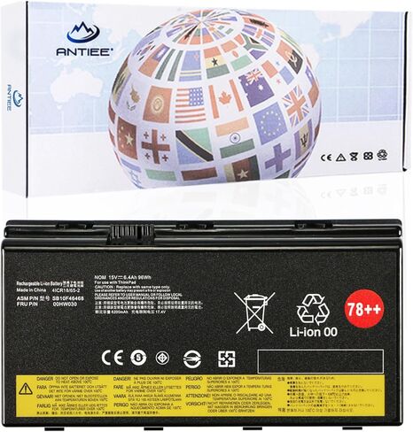 78++ 78+ 00HW030 SB10F46468 استبدال بطارية الكمبيوتر المحمول لجهاز Lenovo ThinkPad P70 20ER 20ES، ThinkPad P71 20HK Series Notebook 01AV451 4X50K14092 5B10W13950 15V 96Wh 6400mAh 8-Cell in Kuwait