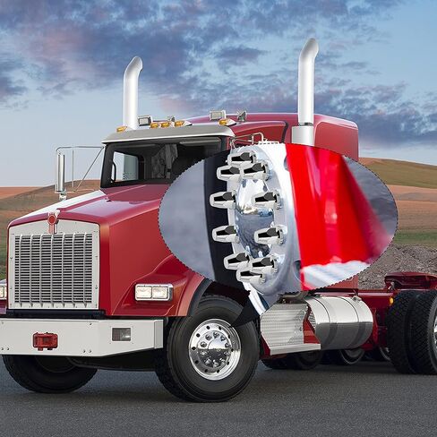 Wadoy 33mm Push On Lug Nut Covers 60 Pack, 33mm X 2-5/8" Plastic Bullet Nut Covers with Chrome Plated Semi Truck Lug Nut Covers in Kuwait